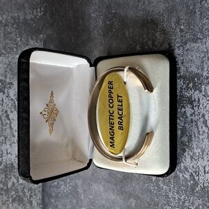 Silver & Goldtone Magnetic Copper Bracelet